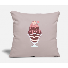 Cute Sweet Ice Cream Light Taupe Pillow